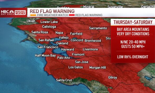 Red Flag Warning issued for Bay Area – NBC Bay Area