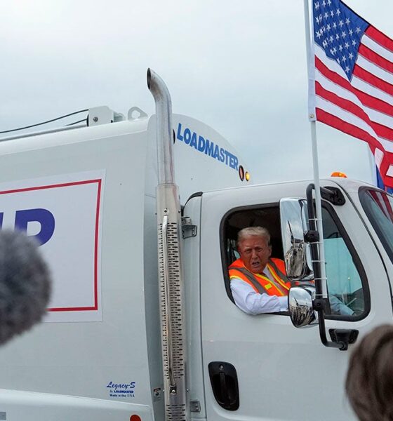 Trump seen in garbage truck in Wisconsin