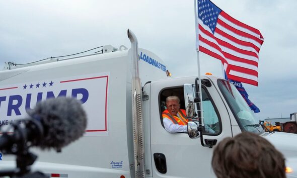 Trump seen in garbage truck in Wisconsin