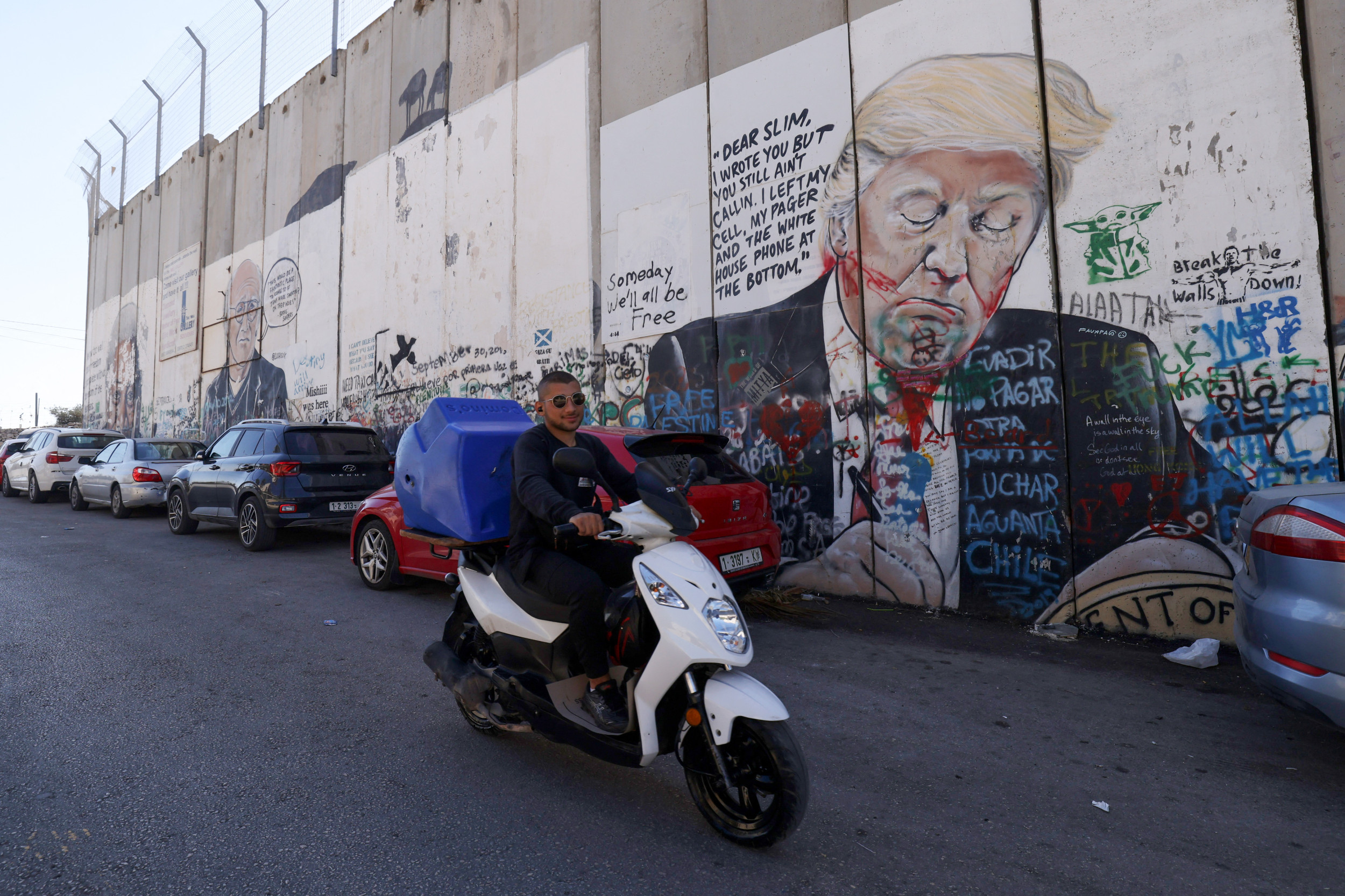 Donald, Trump, on, Israel, Palestinian, separation, wall