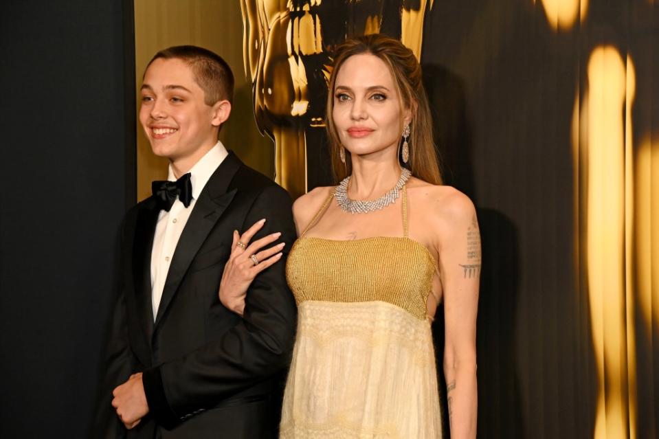 Knox Jolie-Pitt and Angelina Jolie at the Governors Awards on Nov. 17. Getty Images