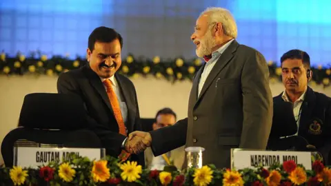 Getty Images Gujarat Chief Minister Narendra Modi and Chairman Of Adani Group Gautam Adani at 5th Vibrant Gujarat Global Summit on January 13, 2011 in Gandhinagar, Indi