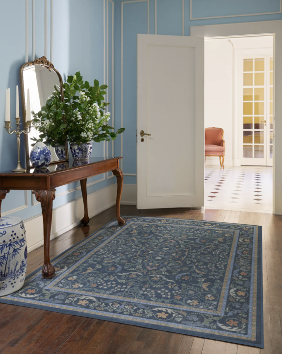 Bridgerton Fit For A Queen Blue Multicolor Tufted Rug
