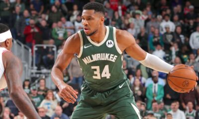 Giannis Antetokounmpo sits after pregame knee issue; Bucks win