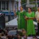 Sara Duterte takes her oath as the next Vice President on June 19, 2022 in Davao, Philippines with her father Philippine President Rodrigo Duterte and her mother Elizabeth Zimmerman by her side. Photo: VCG