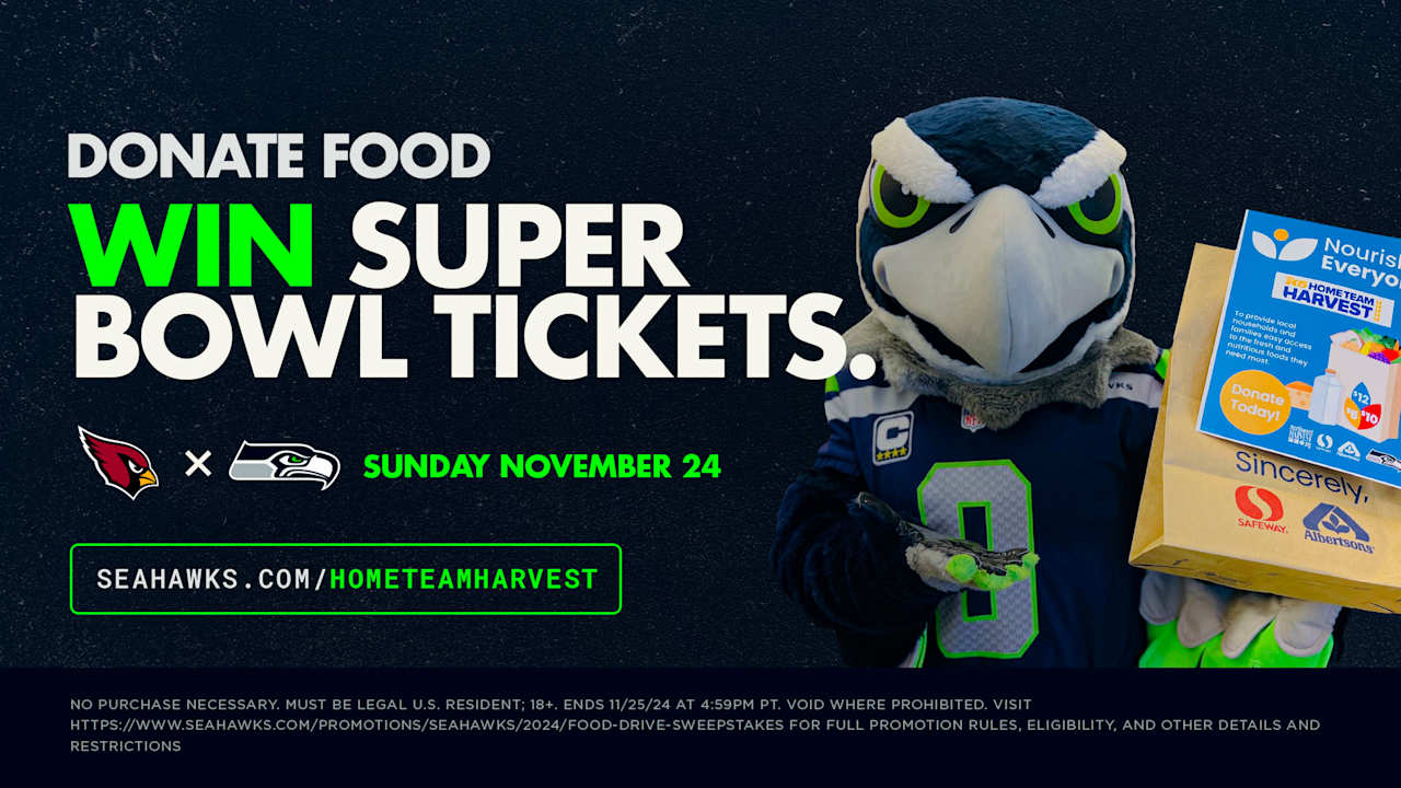 Seattle Seahawks to Host Food Drive at November 24 Game to Benefit Home Team Harvest Campaign