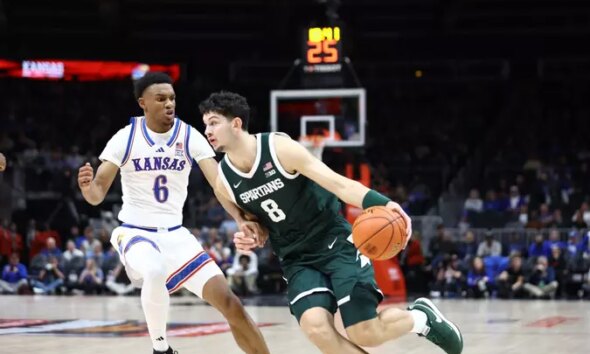 Spartans Fall Short Against No. 1 Kansas, 77-69, in Champions Classic