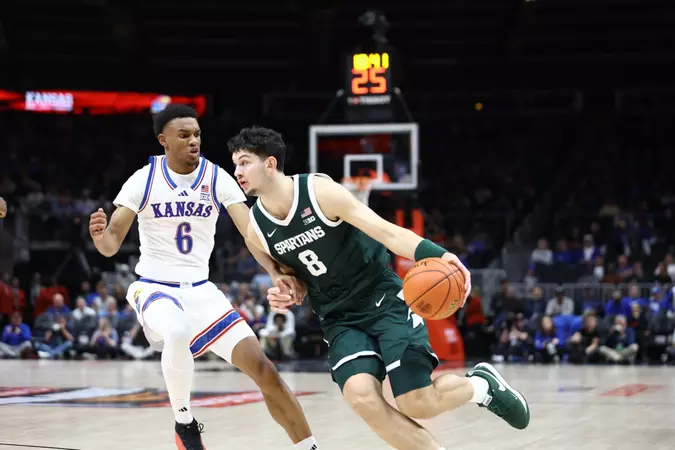 Spartans Fall Short Against No. 1 Kansas, 77-69, in Champions Classic