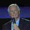 Michel Barnier speaks during a campaign rally on Feb. 13, 2022, in Paris. President Emmanuel Macron named the former EU Brexit negotiator as France's new prime minister on Thursday after more than 50 days of caretaker government.