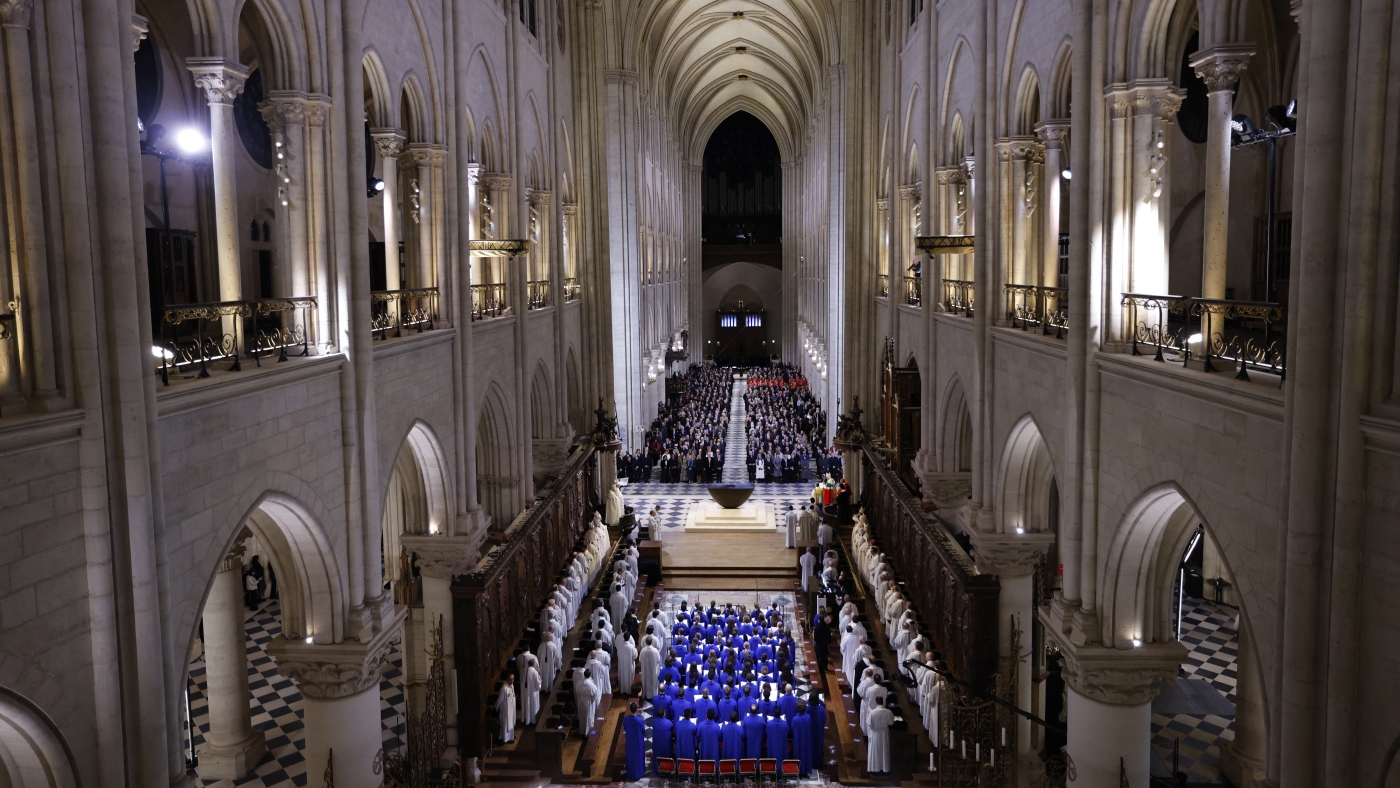 Notre Dame reopens 5 years after devastating fire : The Picture Show : NPR