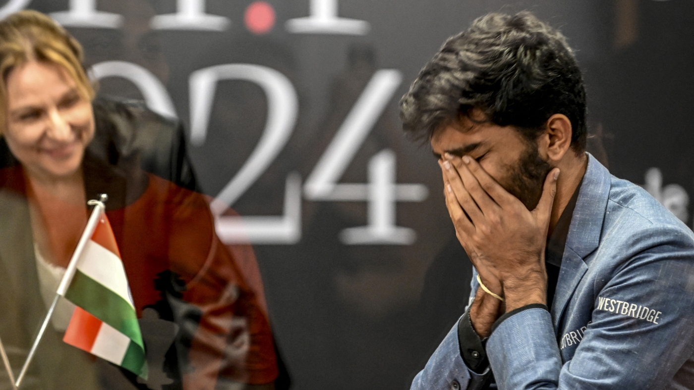 At 18, India's Gukesh Dommaraju becomes the youngest world chess champion ever : NPR