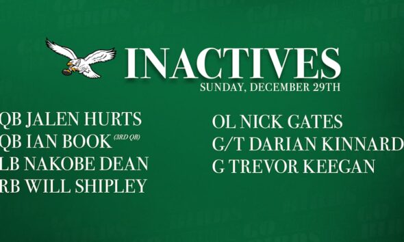 Cowboys vs. Eagles Inactives | December 29, 2024