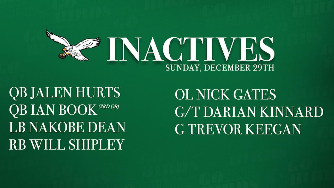 Cowboys vs. Eagles Inactives | December 29, 2024