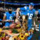 Detroit Lions QB Jared Goff gets his Thanksgiving turkey following Detroit Lions' win over Chicago Bears