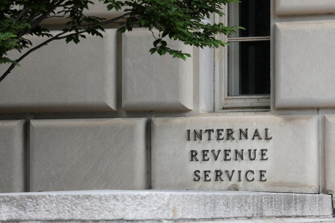 Signage is seen at the headquarters of the Internal Revenue Service (IRS) in Washington, D.C., U.S., May 10, 2021.