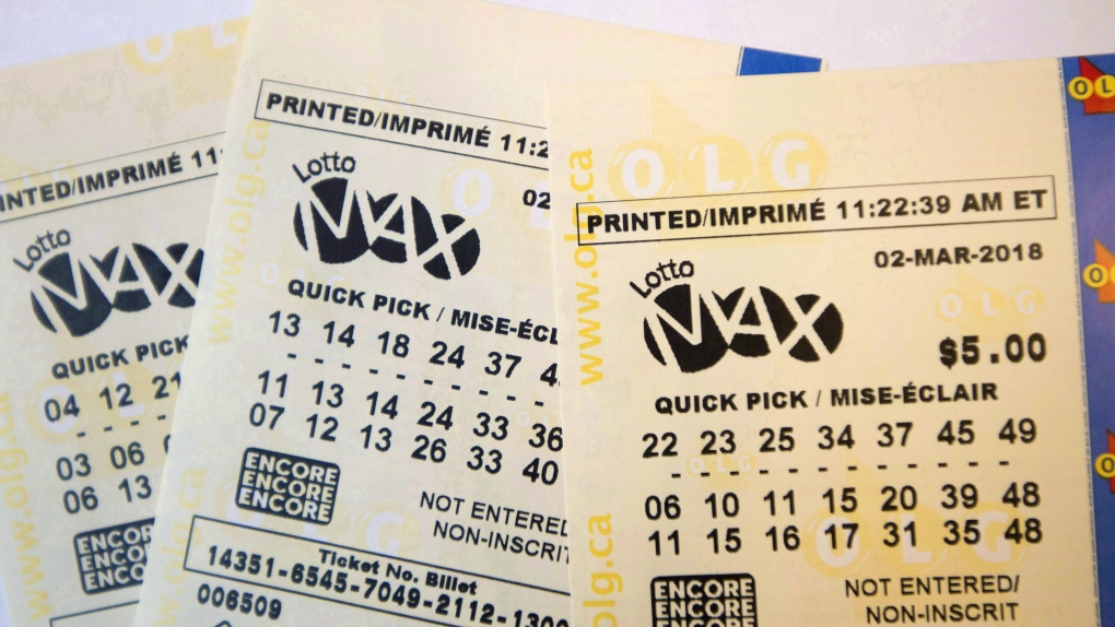 A lotto Max ticket is shown in Toronto on Monday Feb. 26, 2018. THE CANADIAN PRESS