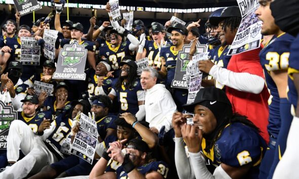 Toledo beats Pittsburgh in bowl-record six overtimes