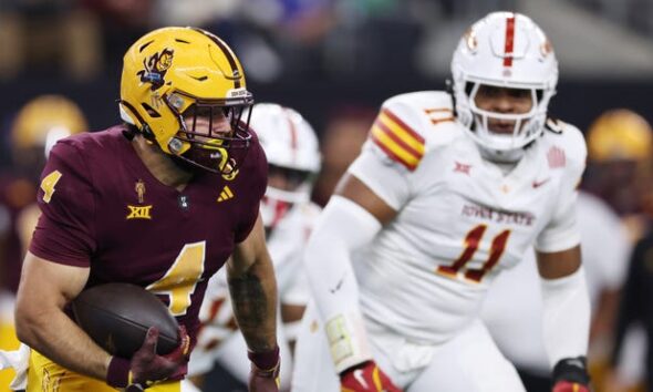 Will Cam Skattebo break Big 12 championship game rushing record vs Iowa State?