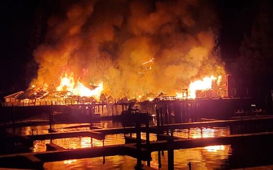 Fire destroys buildings, parts of historic boardwalk in Vancouver Island's Telegraph Cove