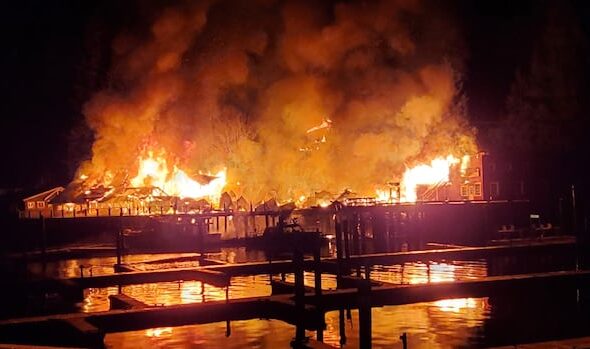 Fire destroys buildings, parts of historic boardwalk in Vancouver Island's Telegraph Cove