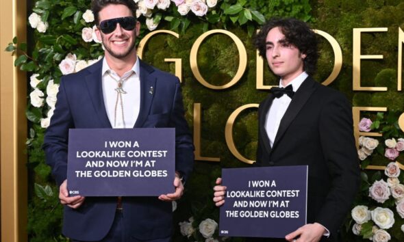 Golden Globes 2025: Glen Powell, Timothée Chalamet lookalikes attend red carpet