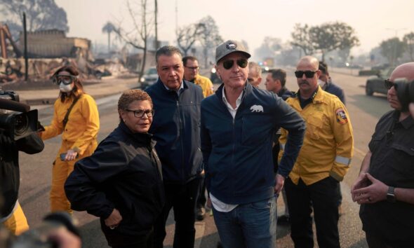 Los Angeles Mayor Karen Bass under fire for response to raging wildfires