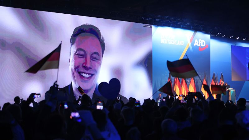 Elon Musk speaks at Germany’s AfD campaign launch as thousands protest the far-right party