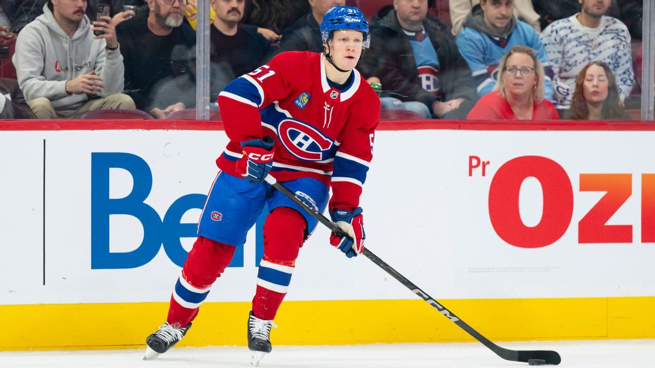 Canadiens' Emil Heineman out 3-4 weeks after being hit by car