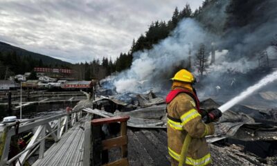 Firefighters battling blaze at Telegraph Cove boardwalk