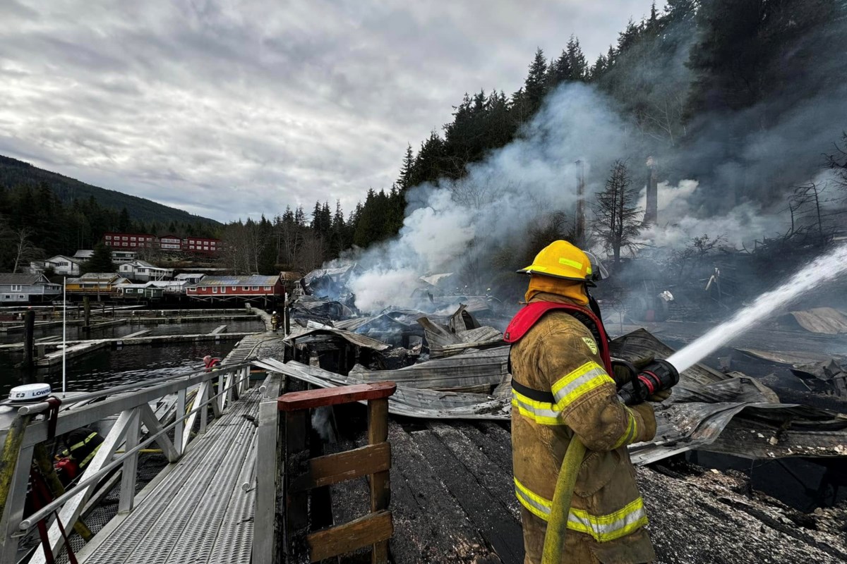 Firefighters battling blaze at Telegraph Cove boardwalk