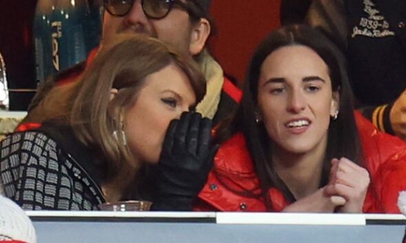 Taylor Swift, Caitlin Clark sit together to watch Chiefs-Texans