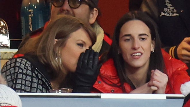 Taylor Swift, Caitlin Clark sit together to watch Chiefs-Texans