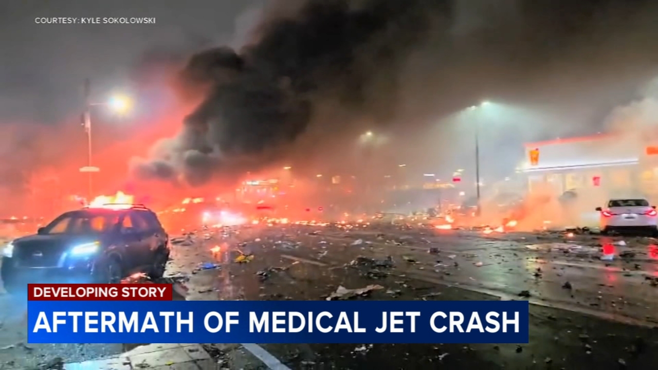 The investigation continues Monday into Friday's deadly medical jet crash in Northeast Philadelphia.